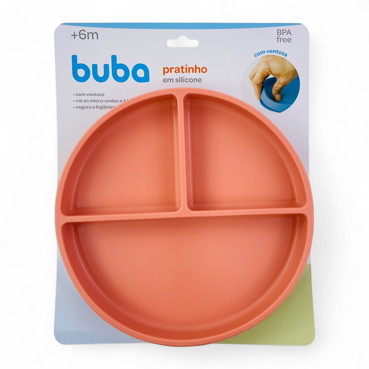 Pratinho com Ventosa Buba Silicone Infantil Antiderrapante