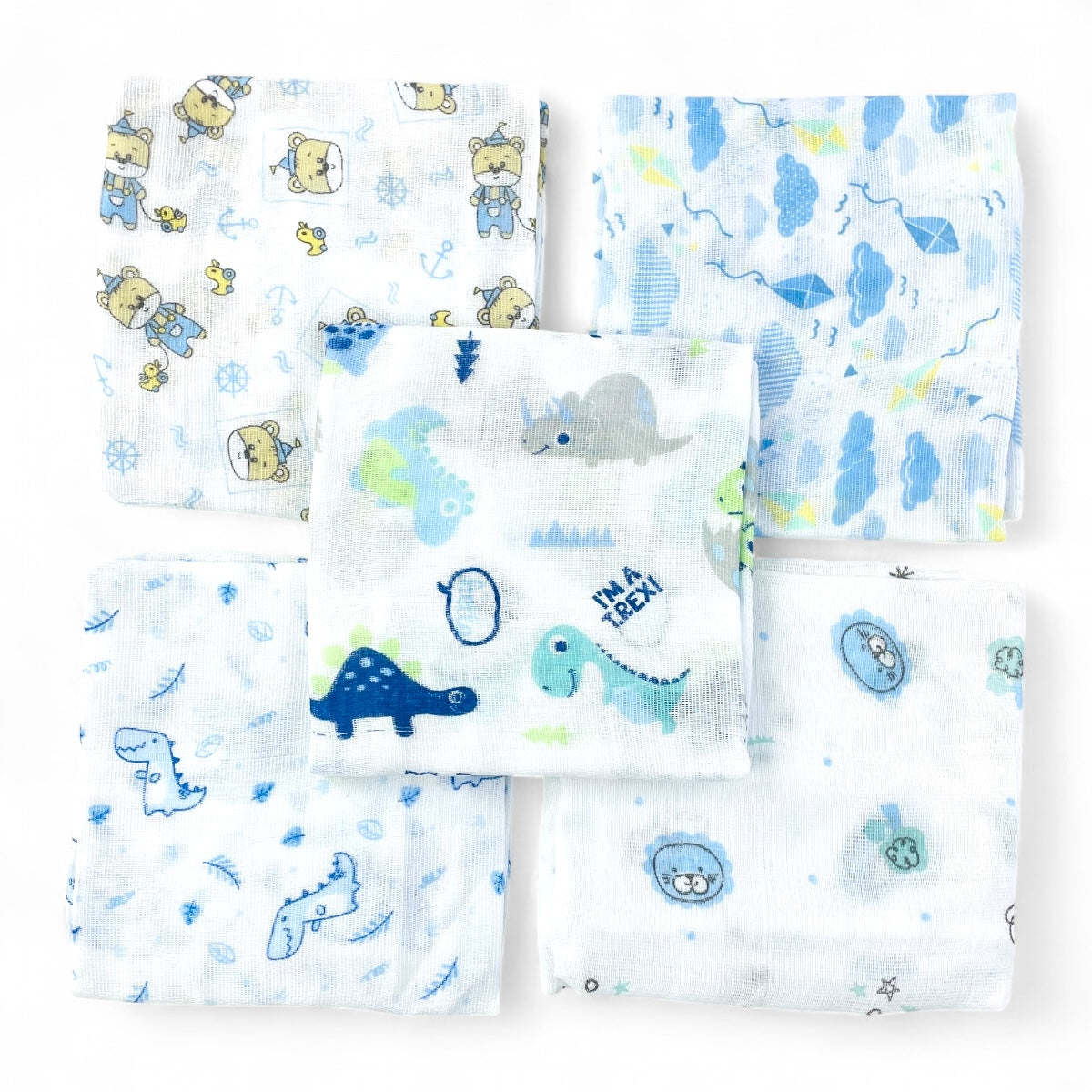 Fralda Luxo Mry Estampada Com Bainha 5 Peças