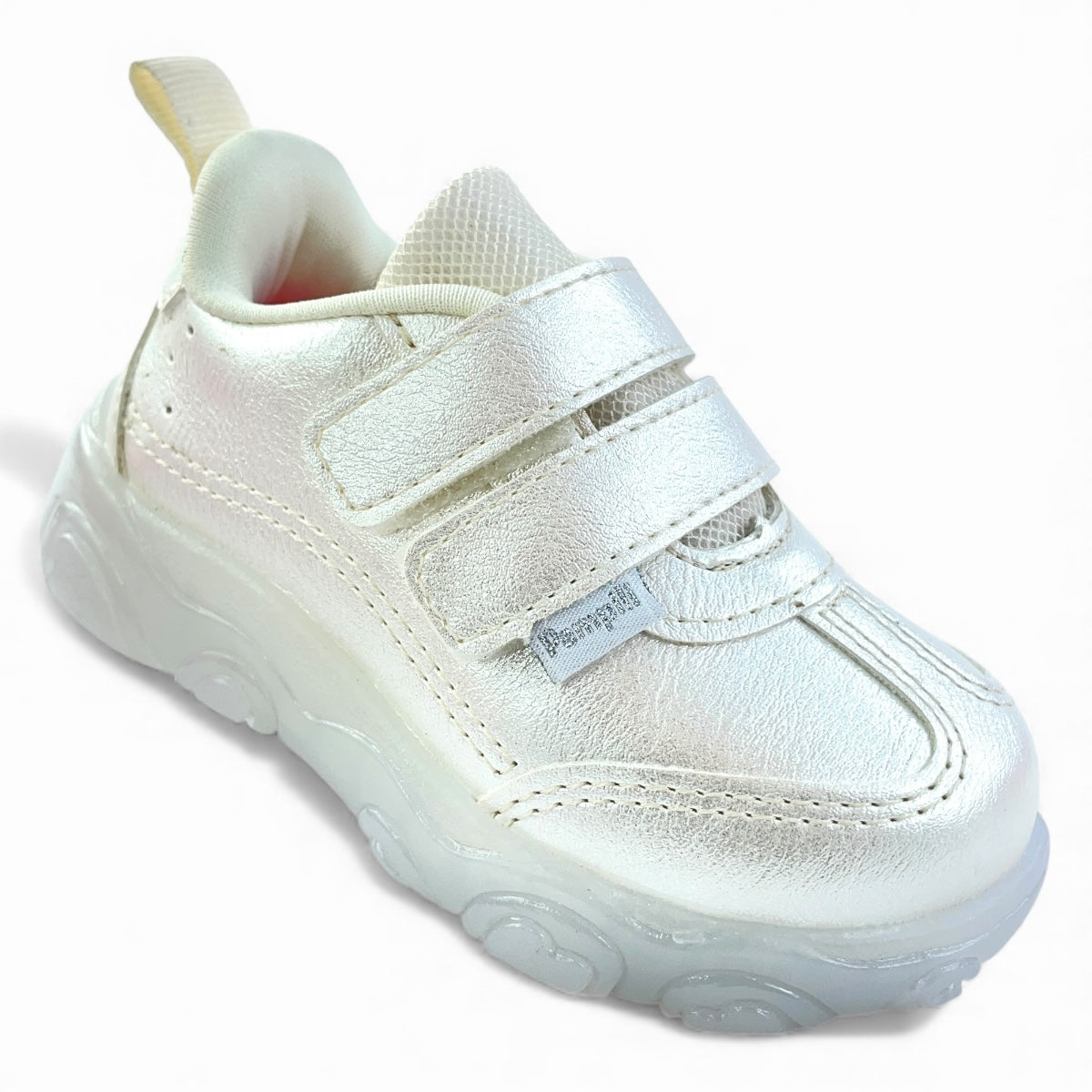 Tênis Infantil Pampili Liz Luz Led Laço Rendado Removível Calce Fácil