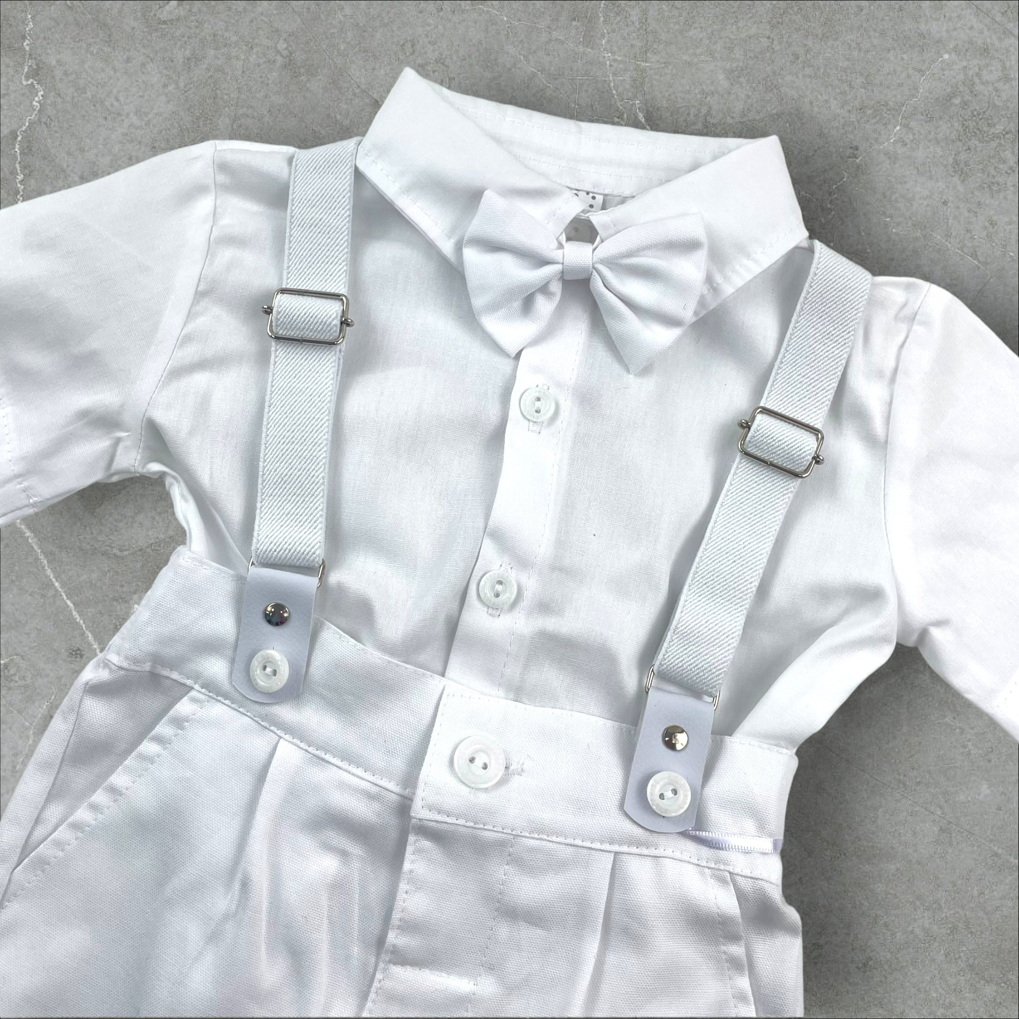 Conjunto Leley Kids Batizado Com Suspensório Liso