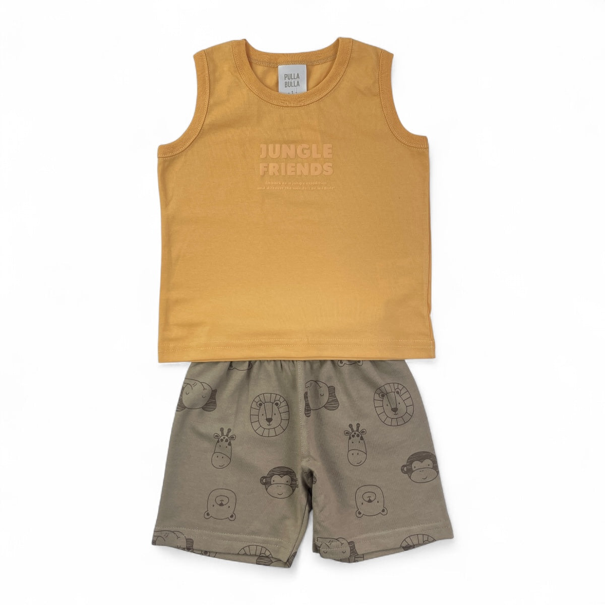 Conjunto Pulla Bulla Infantil Masculino Jungle Friends Bichinhos Selva