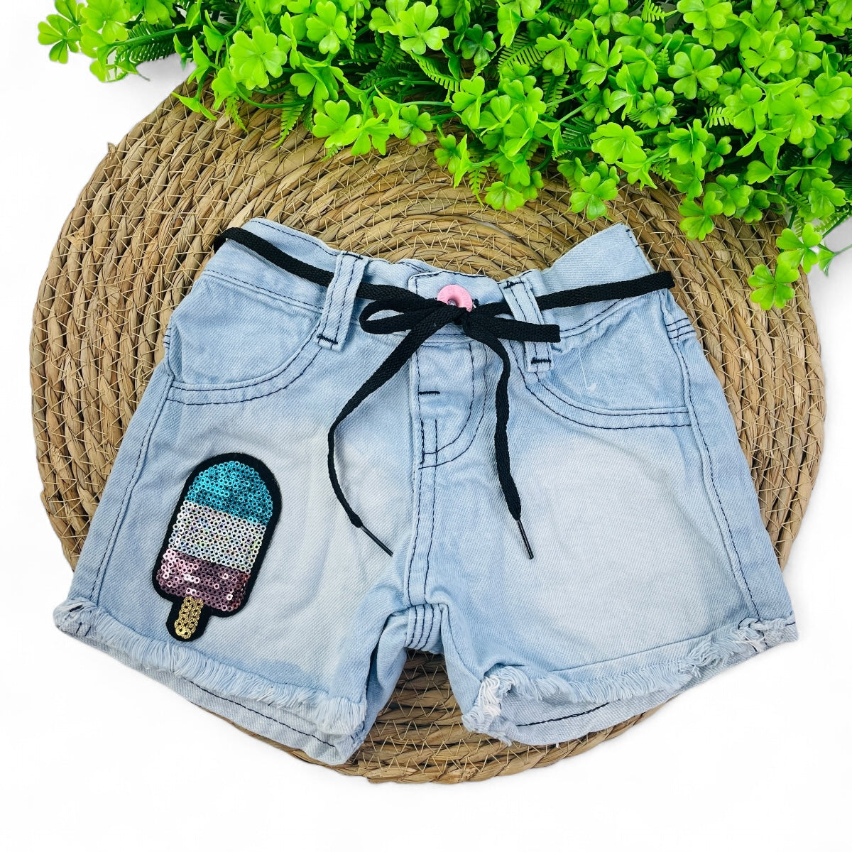 Short Jeans Bebela Kids Picolé Paete