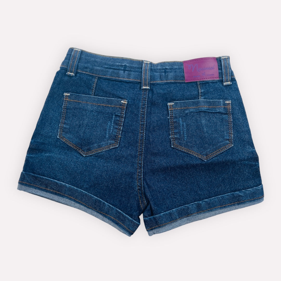 Short Nacional Jeans Com Bolso