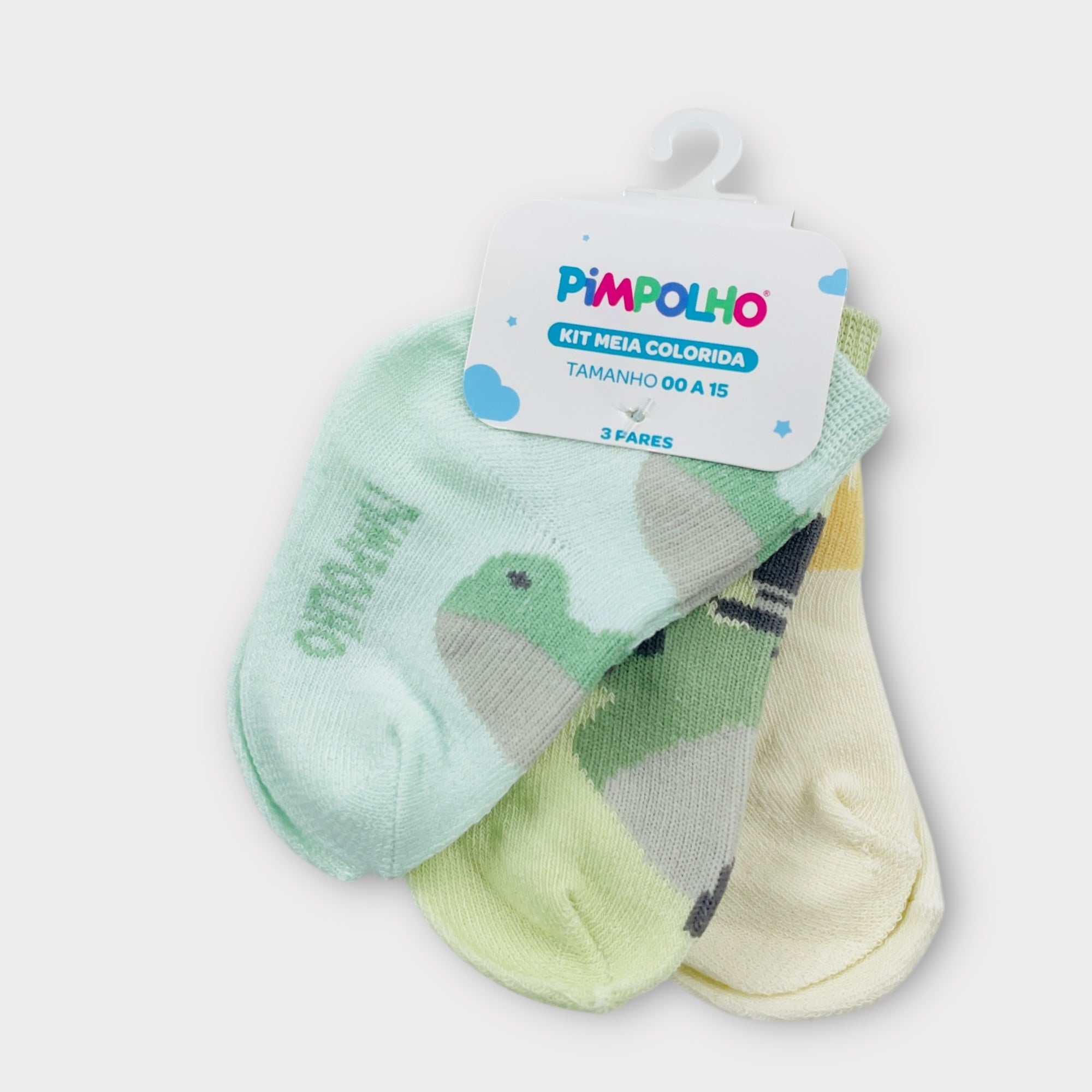 Kit Meia Colorida Pimpolho Com 3 Pares