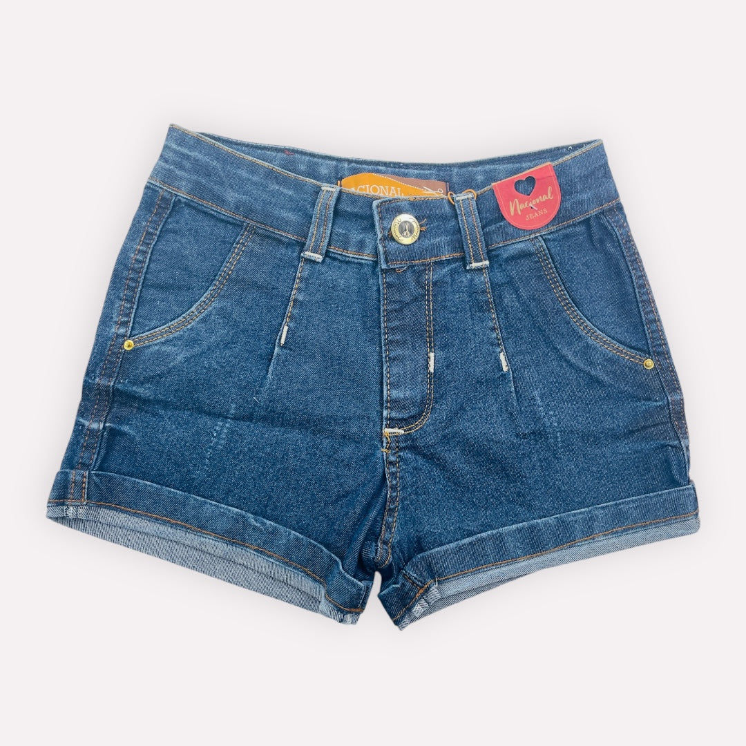 Short Nacional Jeans Com Bolso