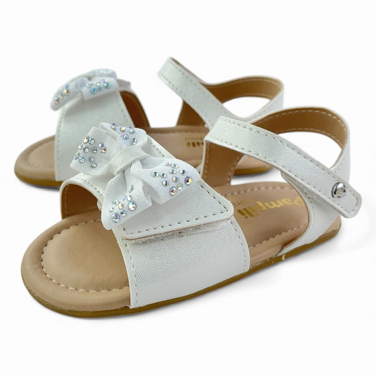 Sandália de Bebê Pampili Nana com Laço e Strass