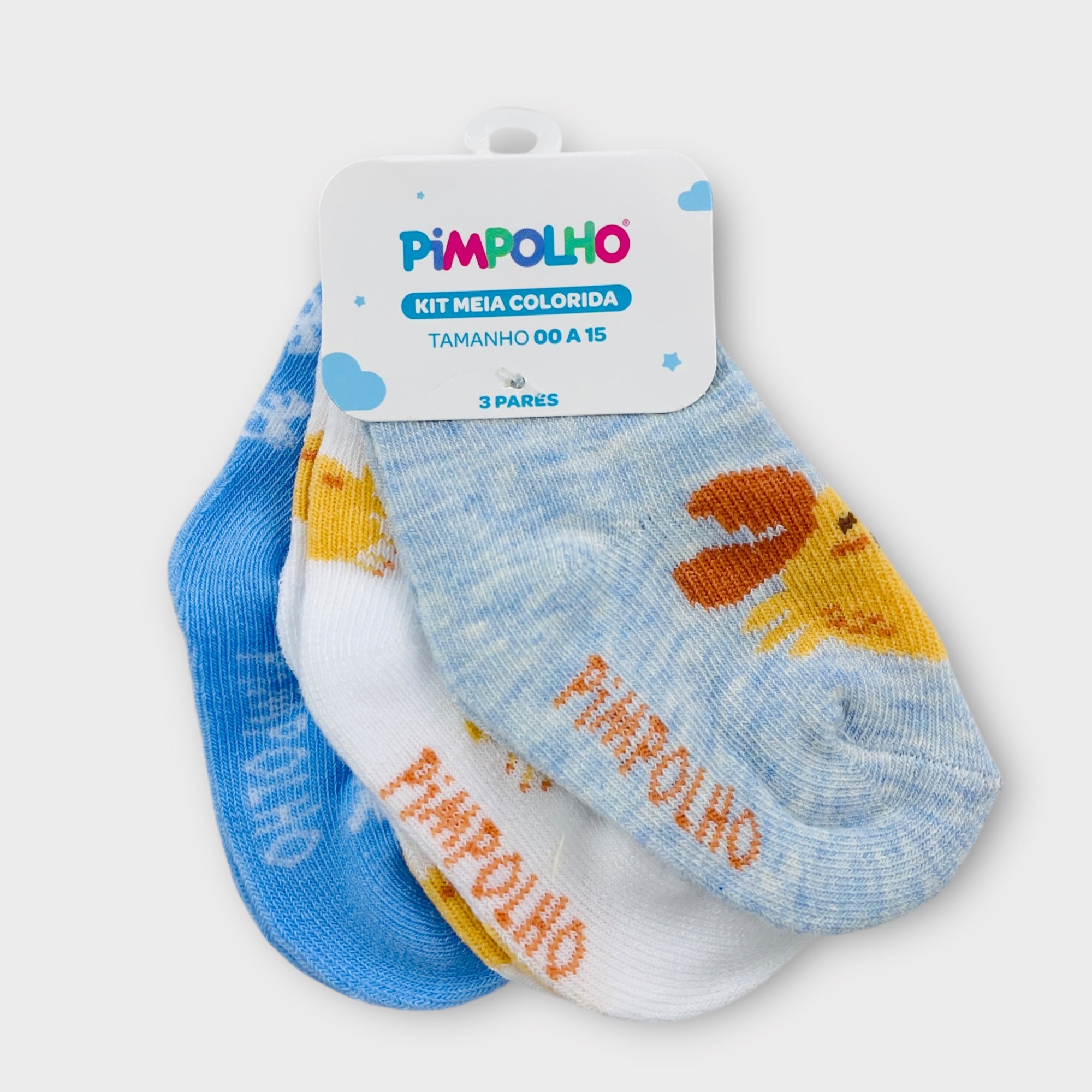 Kit Meia Colorida Pimpolho Com 3 Pares