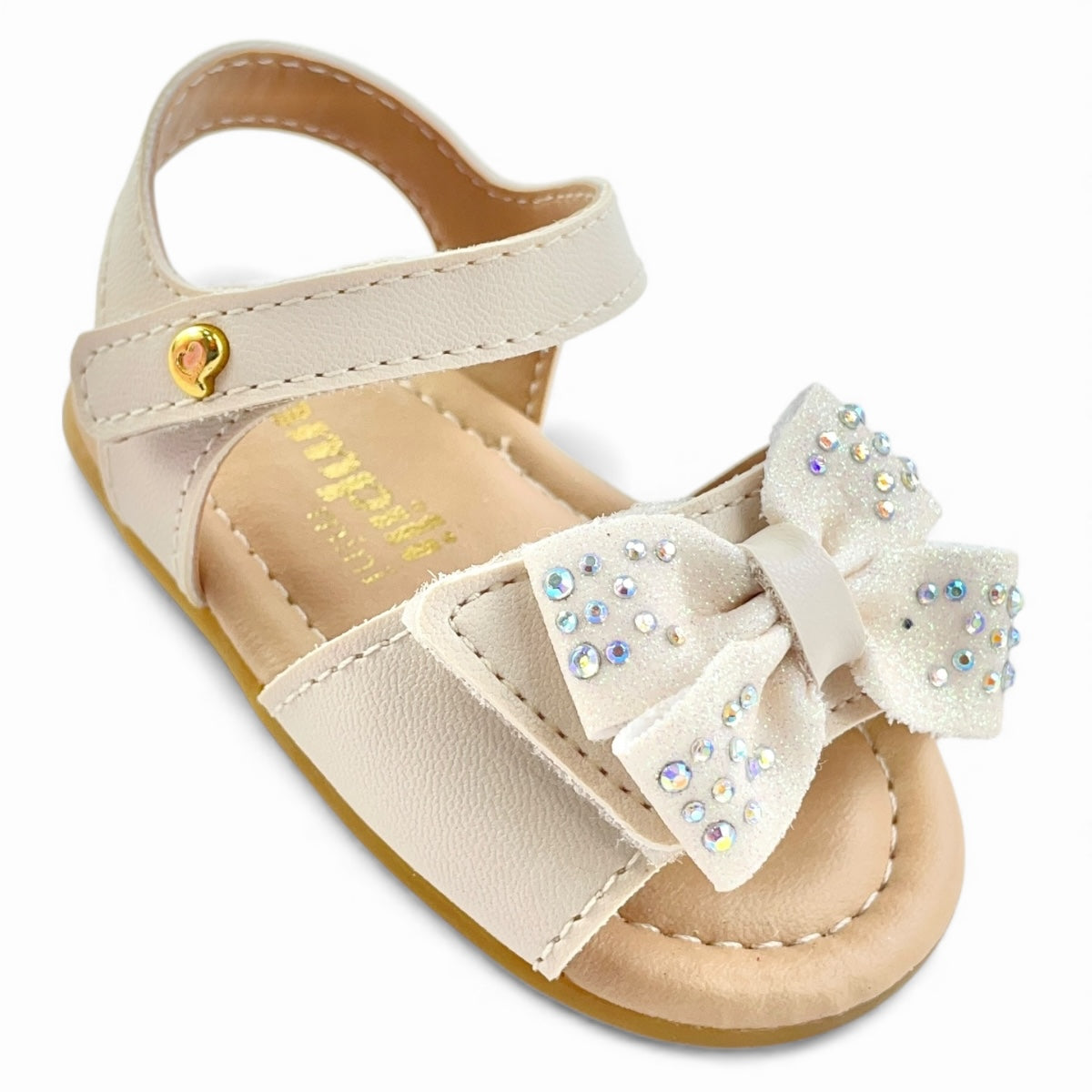 Sandália de Bebê Pampili Nana com Laço e Strass