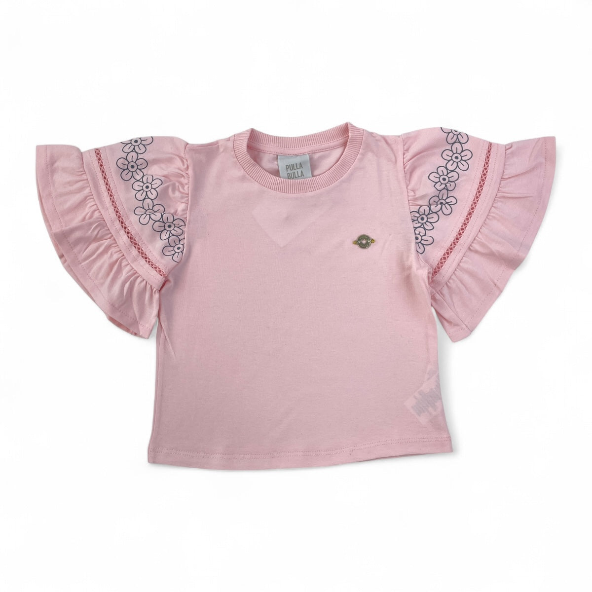Conjunto Pulla Bulla Infantil Menina Feminino Manga Bordada Casual