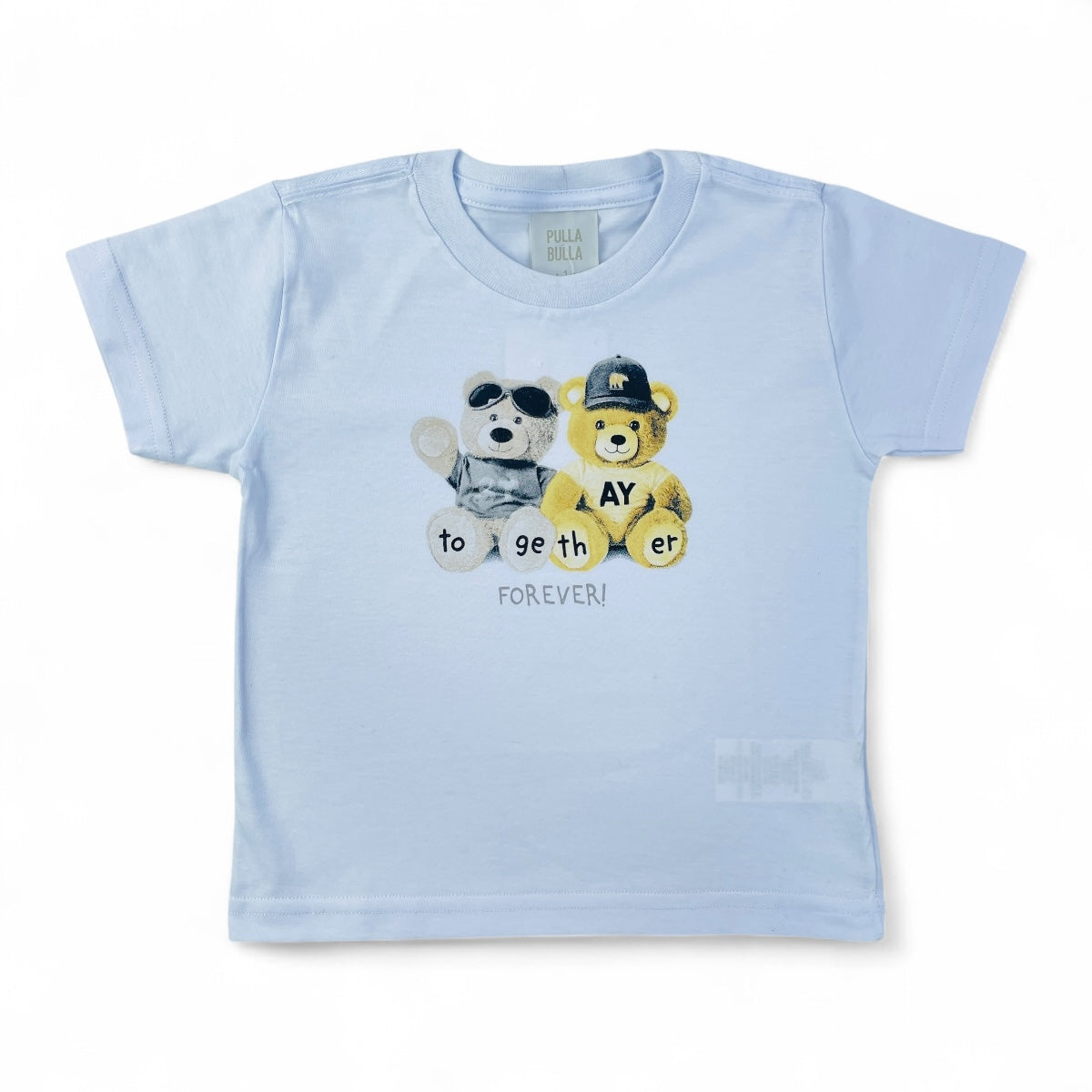 Conjunto Pulla Bulla Infantil com Estampa de Ursinhos e Bermuda Listrada