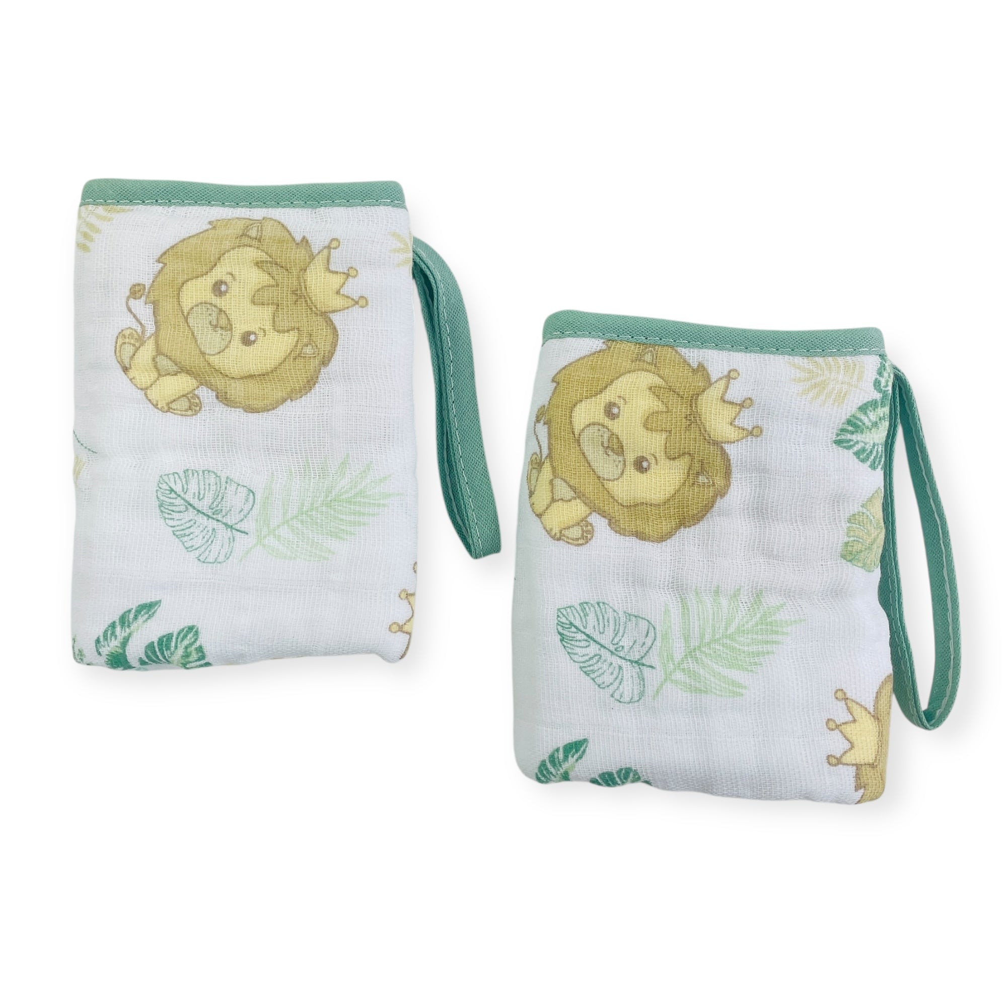 Pano De Boca Dengo Soft Com Bainha Estampado  2 Peças - Verde - 20x40cm