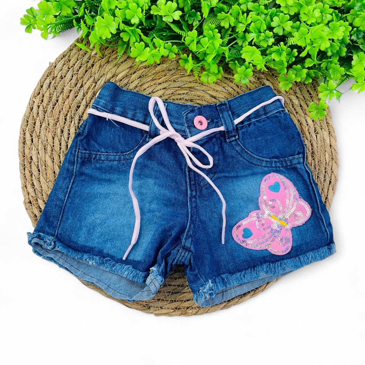 Short Jeans Bebela Kids Borboleta