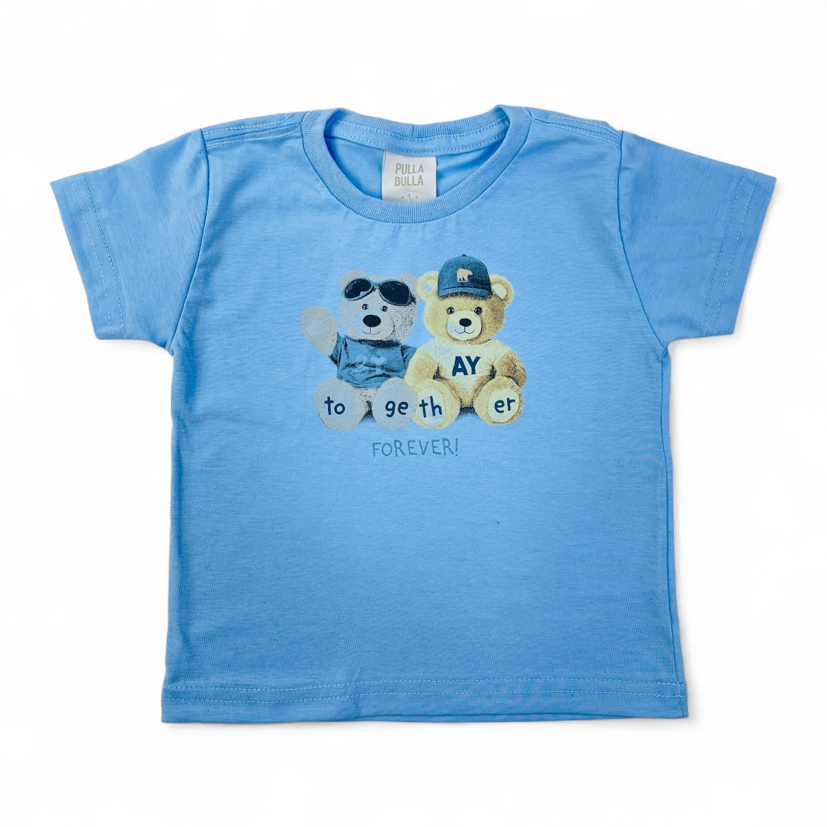 Conjunto Pulla Bulla Infantil com Estampa de Ursinhos e Bermuda Listrada