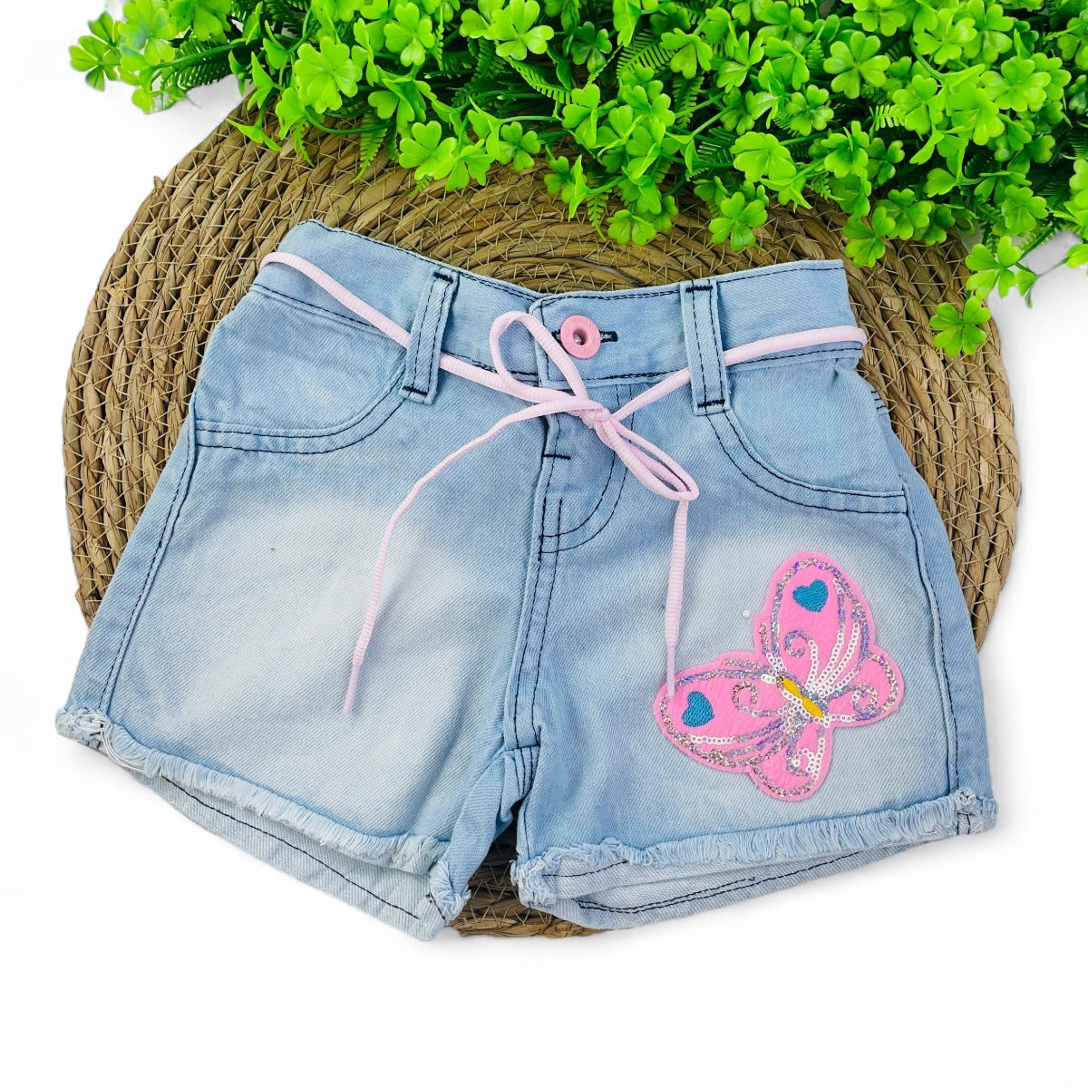 Short Jeans Bebela Kids Borboleta