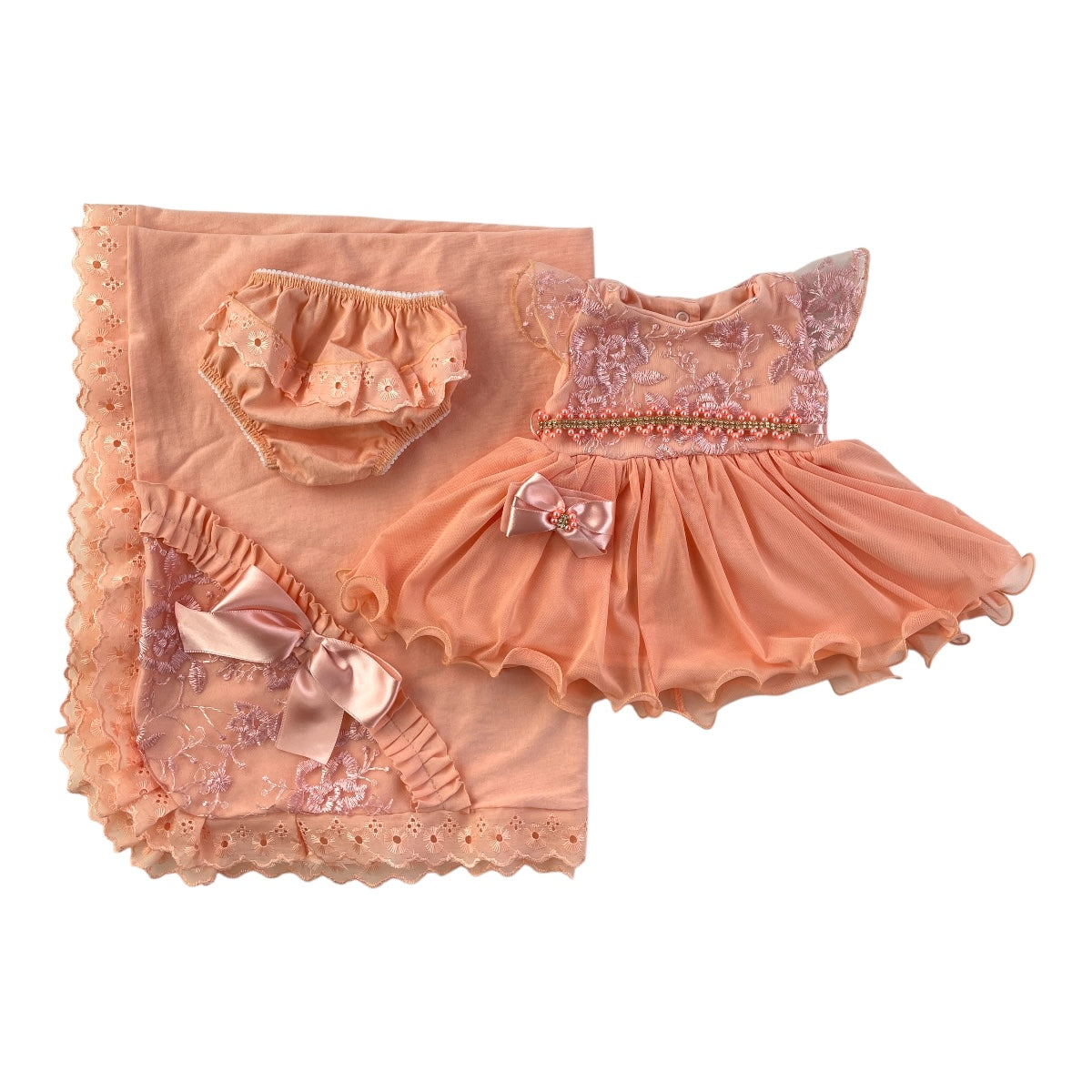 Saída De Maternidade Djiele Renda Glamour 4 Peças