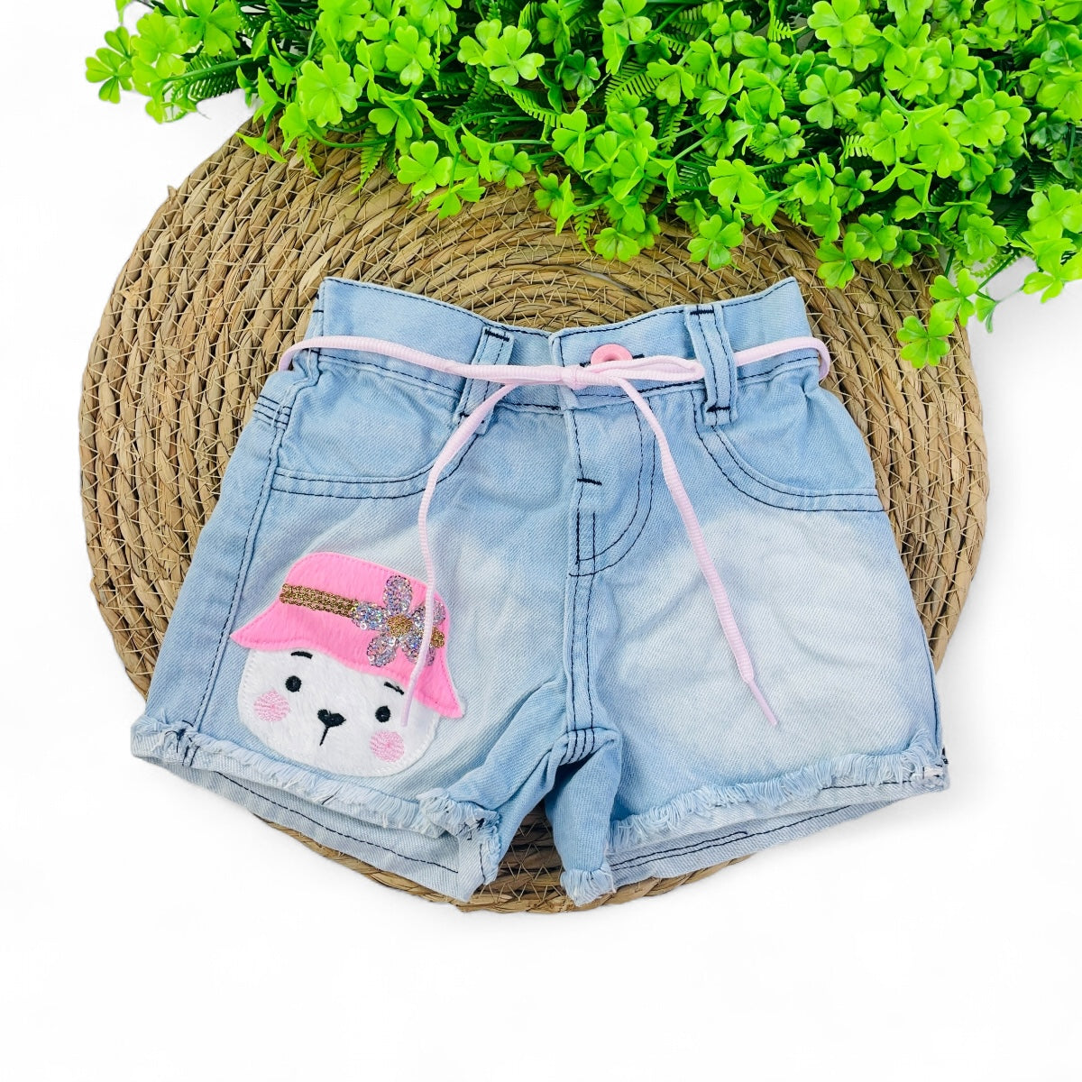 Short Jeans Bebela Kids Ursinha De Chapéu