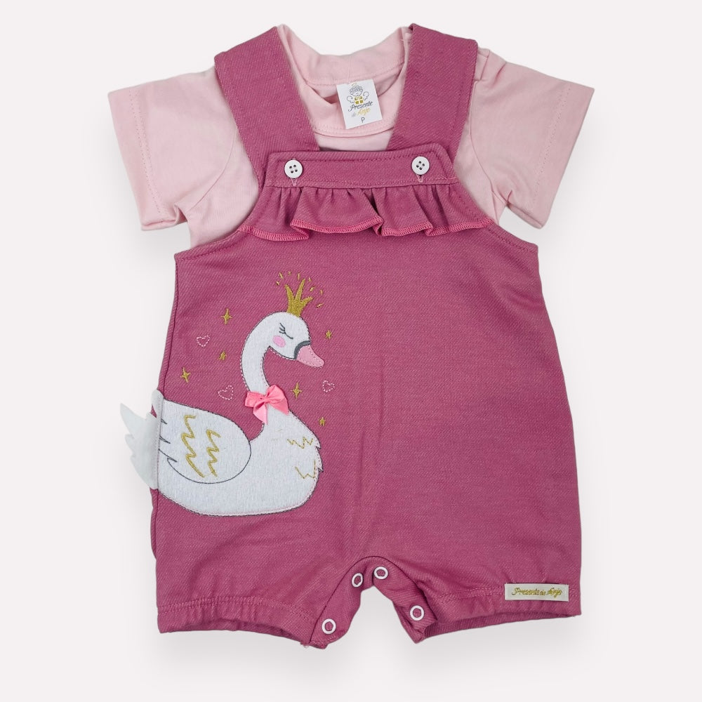 Jardineira Presente De Anjo Cisne