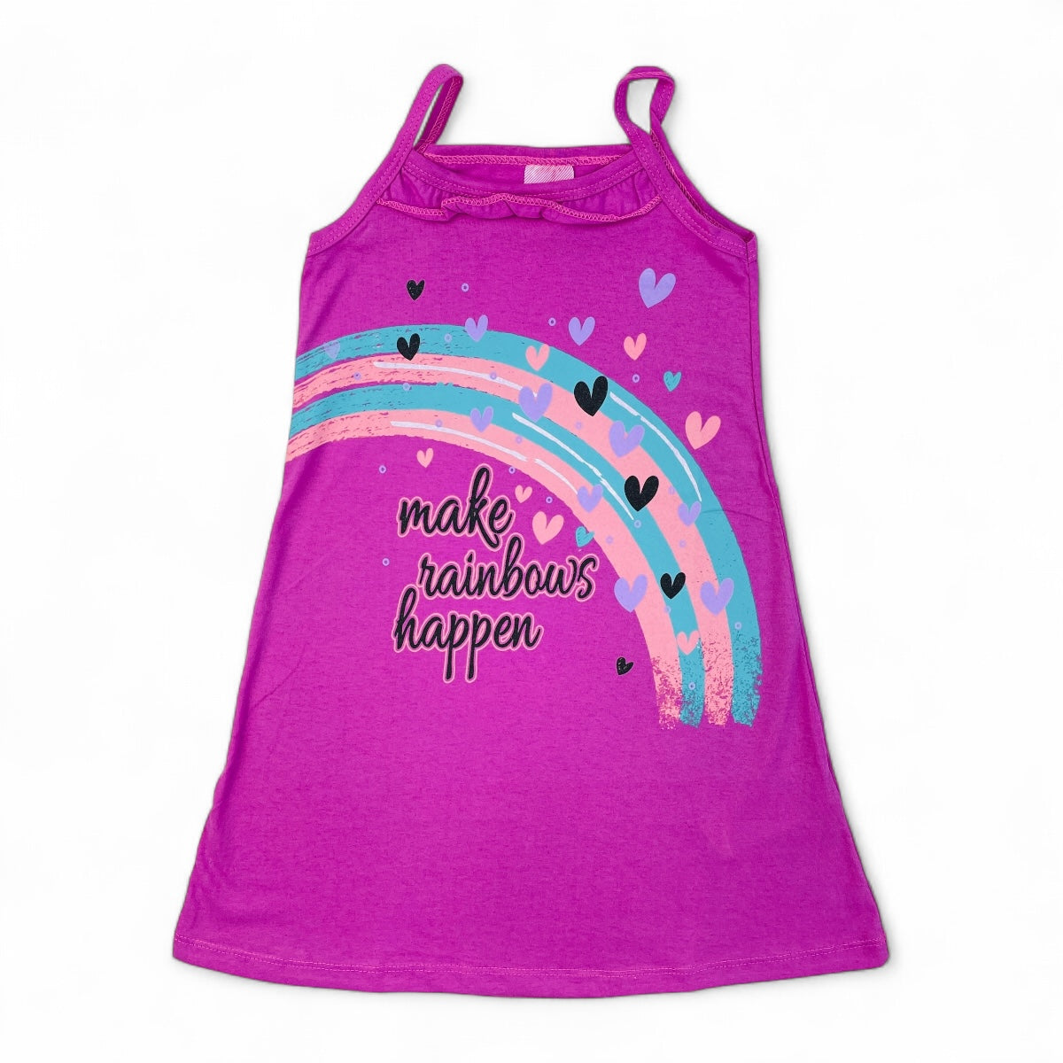Vestido Fashion Kids Infantil Menina Make Rainbows Happen