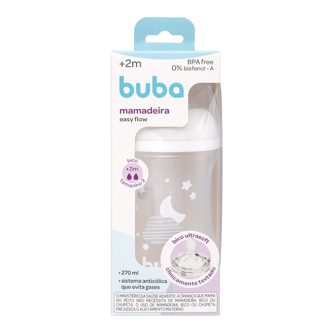 Mamadeira Buba Easy Flow Nuvem +2M - Branca - 270 Ml