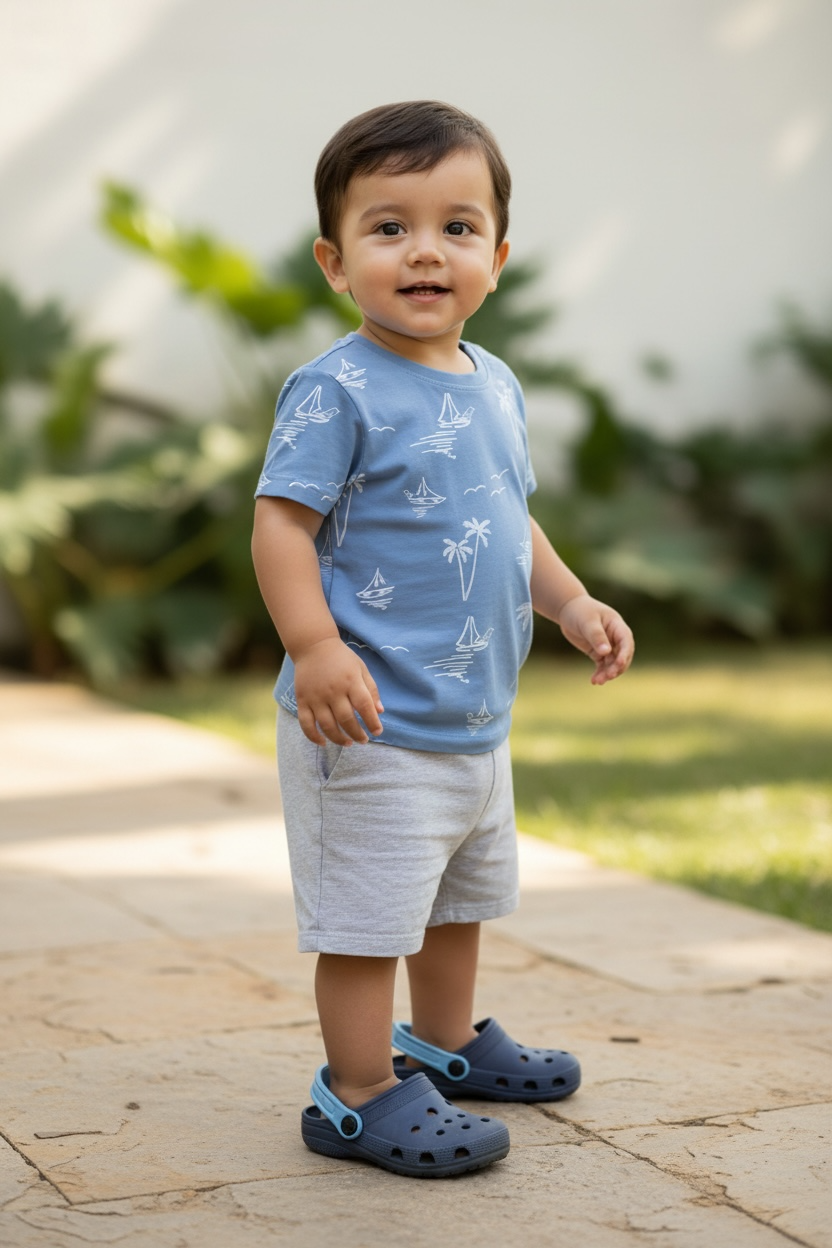 Camiseta Brincar e Arte Barquinho E Coqueiro