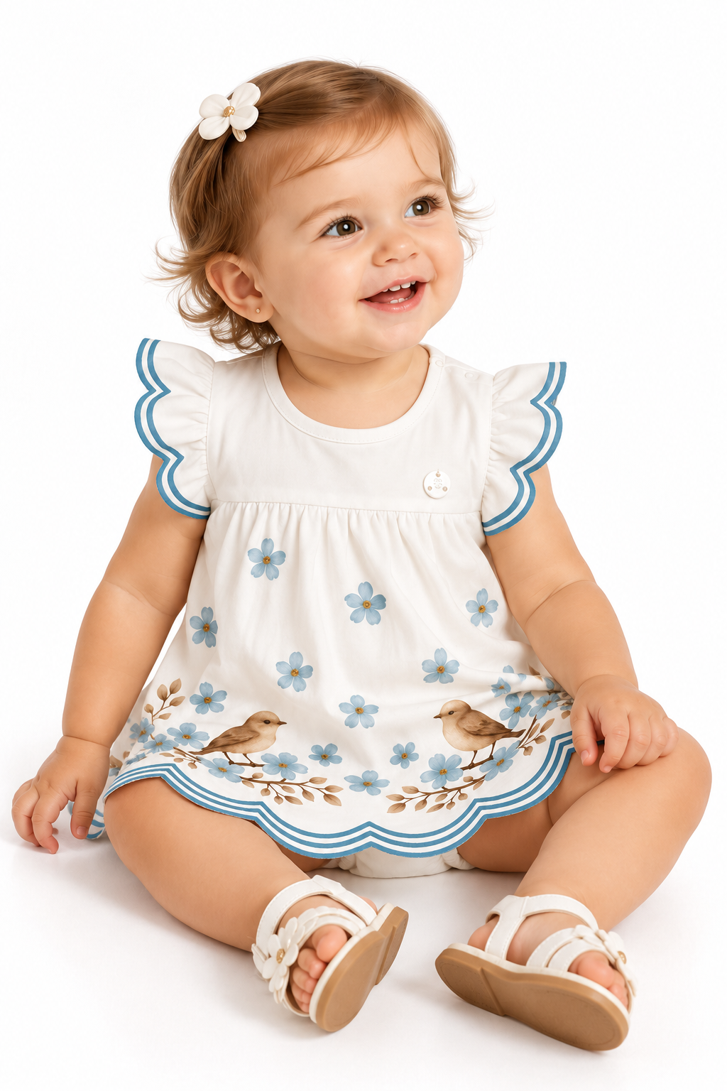 Vestibody Infantil Bebé Milon Pássaro no Jardim
