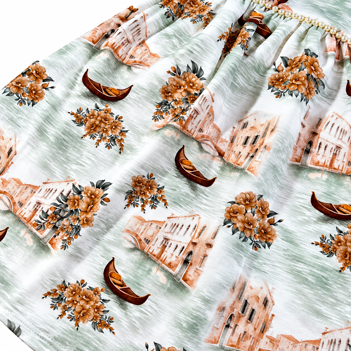 Vestido Infantil Feminino Milon Estampado Cotton com Pérolas