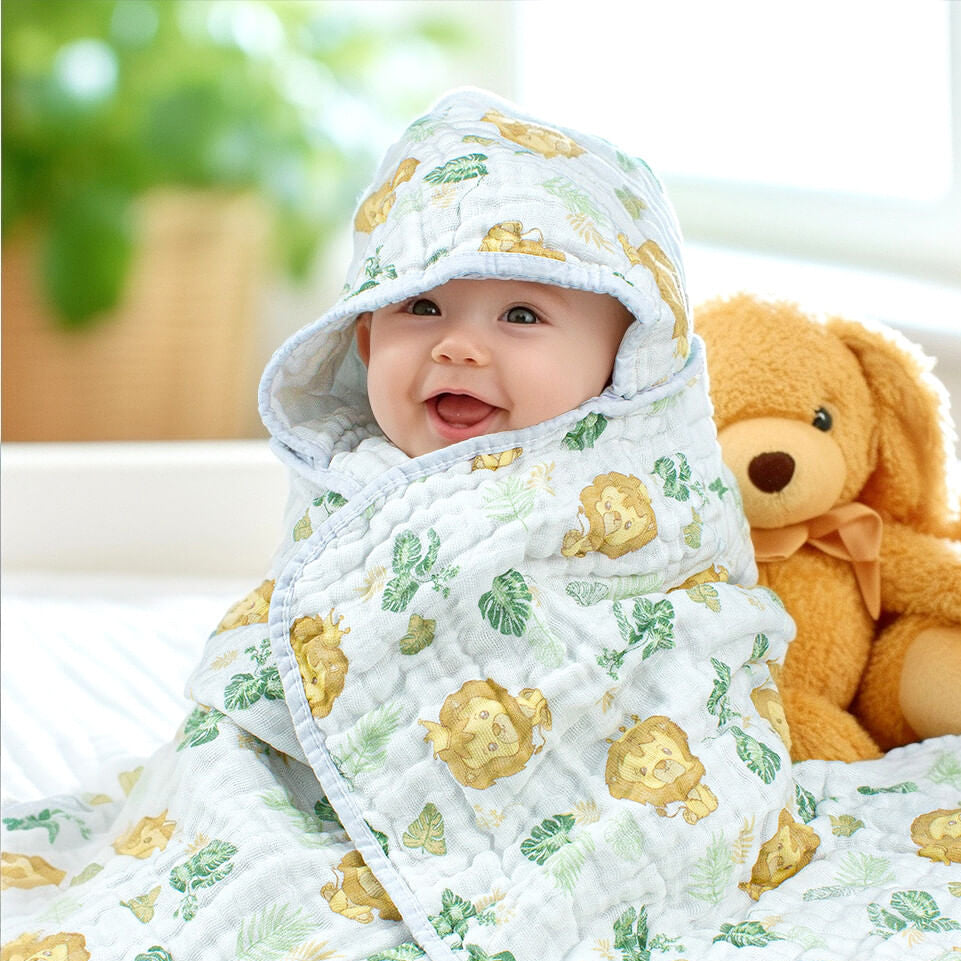 Toalhão de Banho Infantil Soft Dengo com Capuz 1,00m x 85cm Estampado