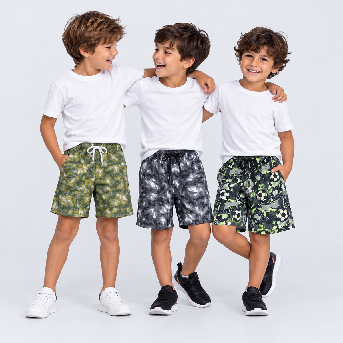 Short Masculino Juvenil Kalela Hidronatyc Estampado com Cadarço