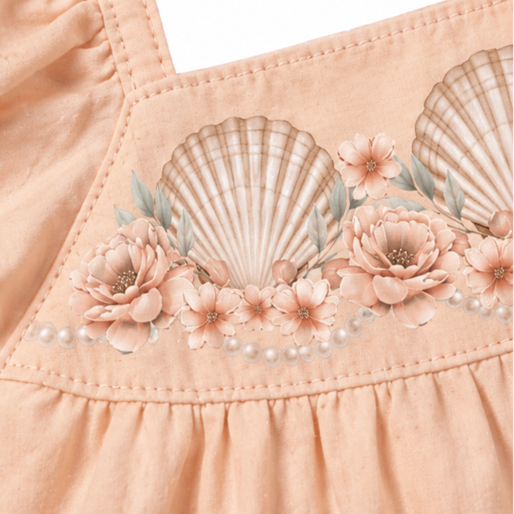 Vestido Infantil Feminino Milon Conchas e Flores