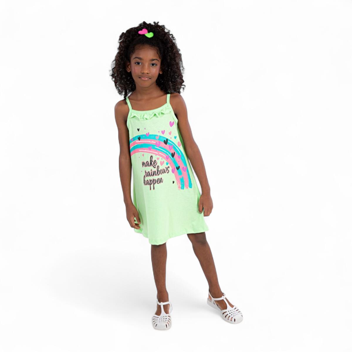 Vestido Fashion Kids Infantil Menina Make Rainbows Happen