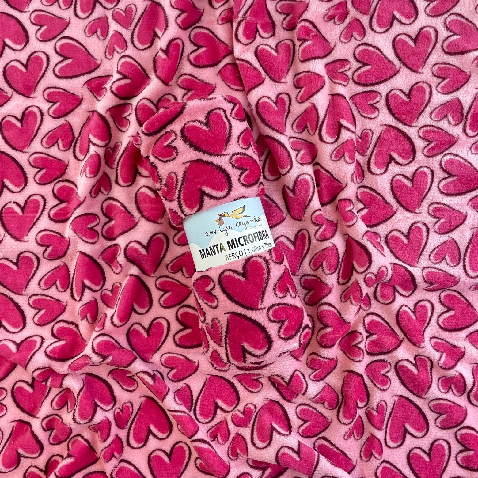 Manta Amiga Cegonha Estampada em Microfibra 100x70cm