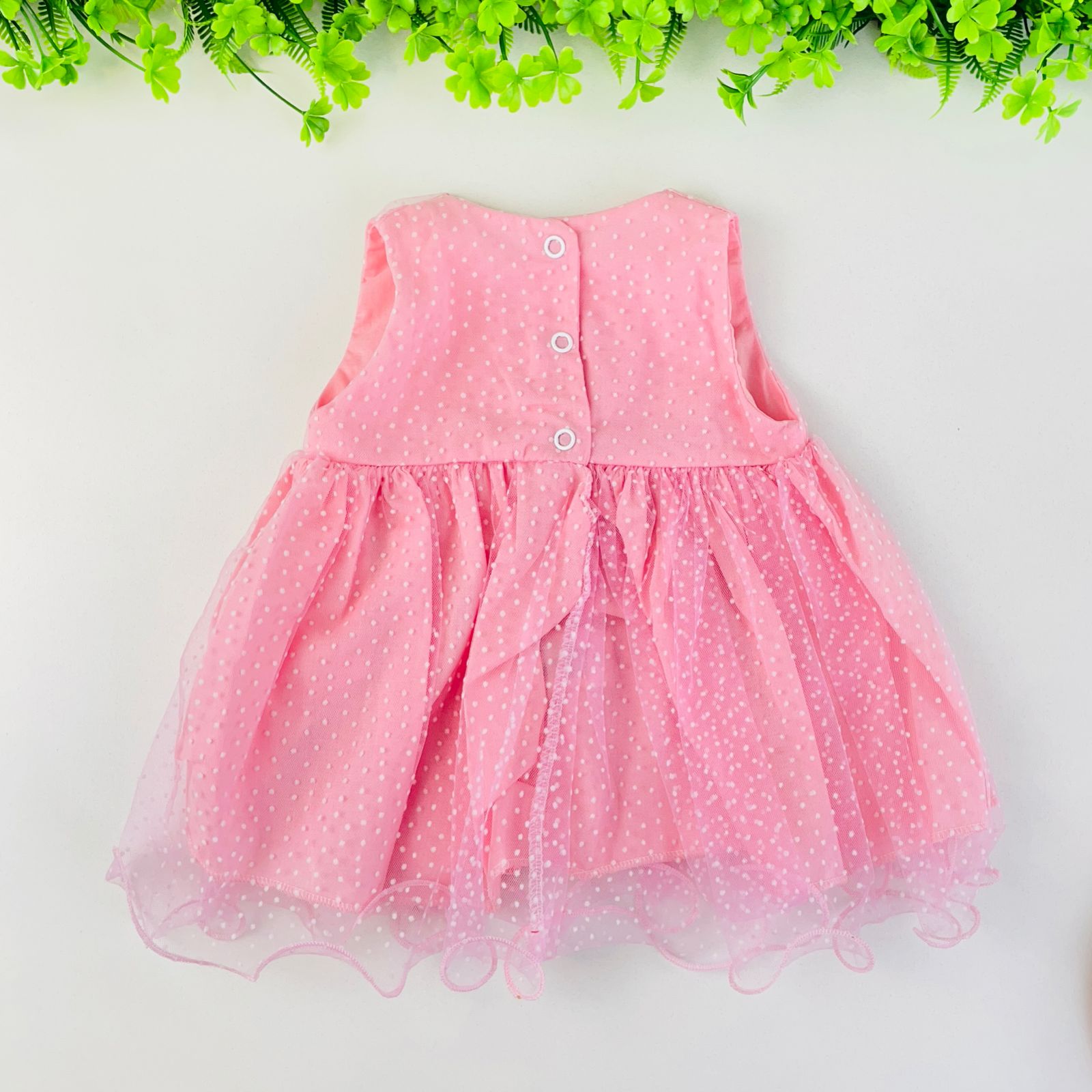 Vestido Infantil de Festa Djiele Poá Rosa com Bolero de Soft
