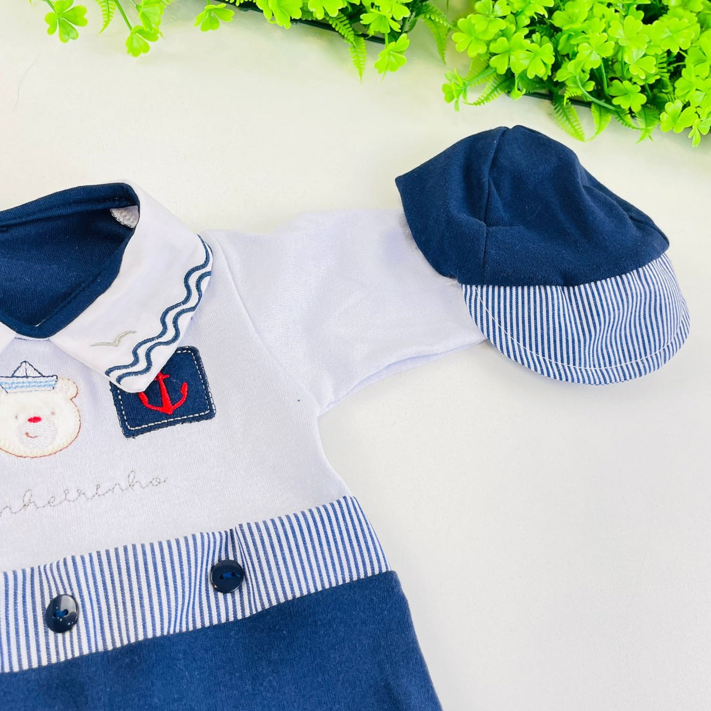 Saída de Maternidade Masculina Djiele Marinheirinho 3 Peças