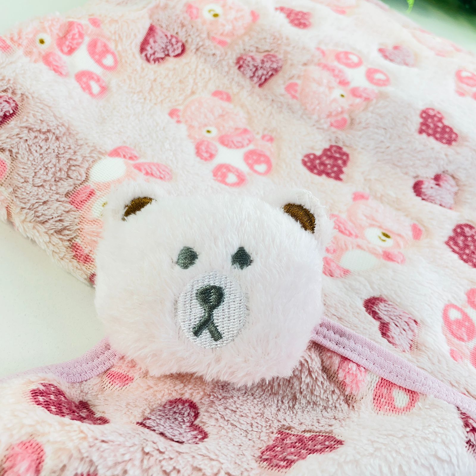 Cobertor Infantil com Naninha Djiele Ursinho Estampado Plush