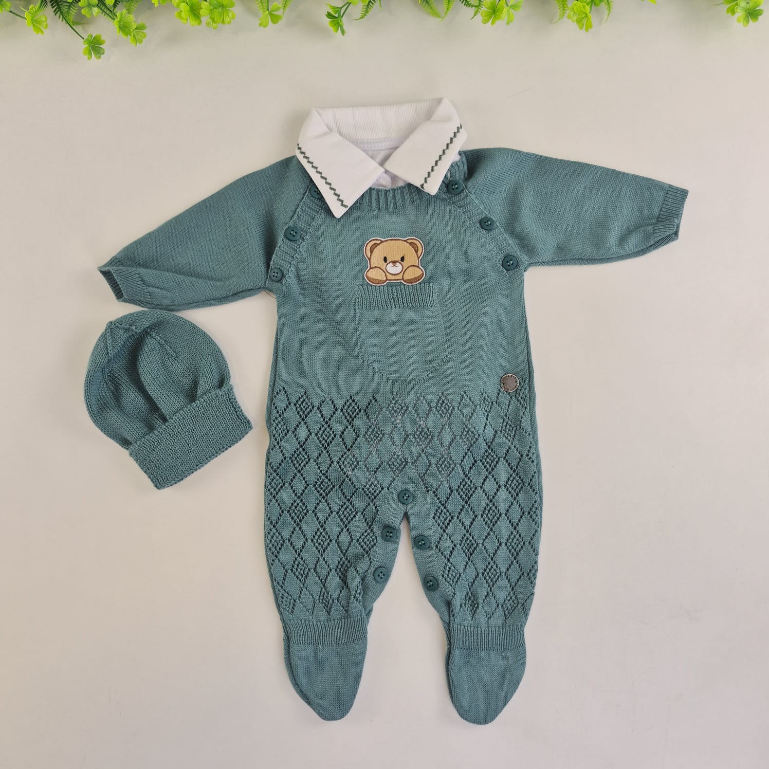 Saída de Maternidade Tamine Baby Marco Antonio 4 Pçs - Charme e Fofura em Tricot Premium