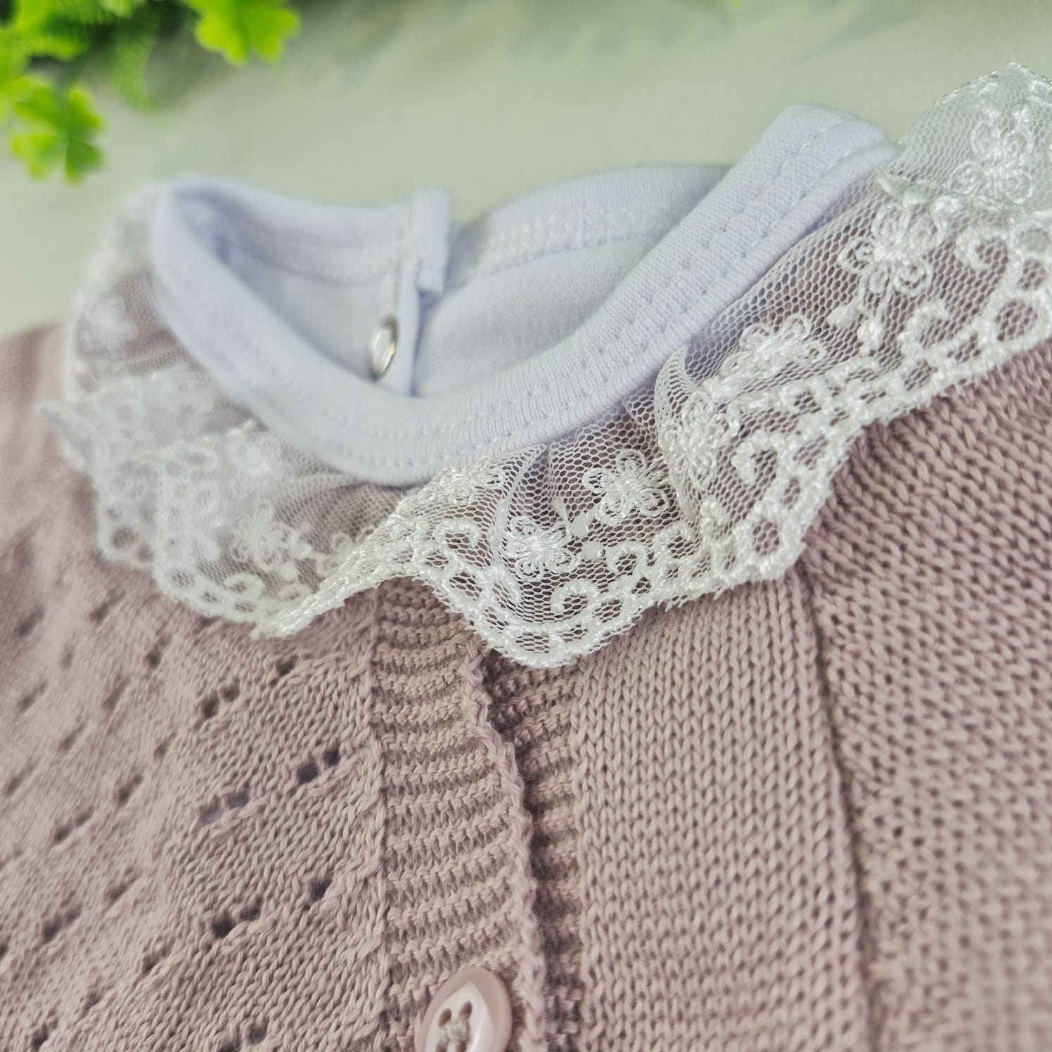 Saída de Maternidade Tamine Baby Alice Maria 4 Pçs - Romantismo e Delicadeza em Tricot de Luxo