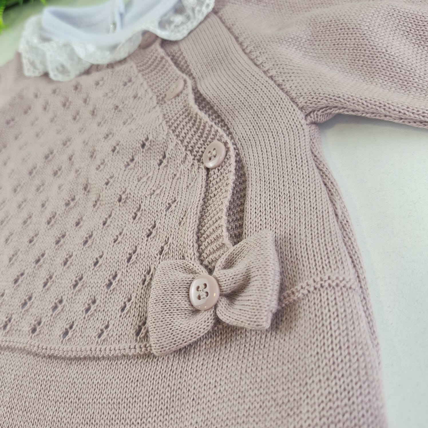 Saída de Maternidade Tamine Baby Alice Maria 4 Pçs - Romantismo e Delicadeza em Tricot de Luxo
