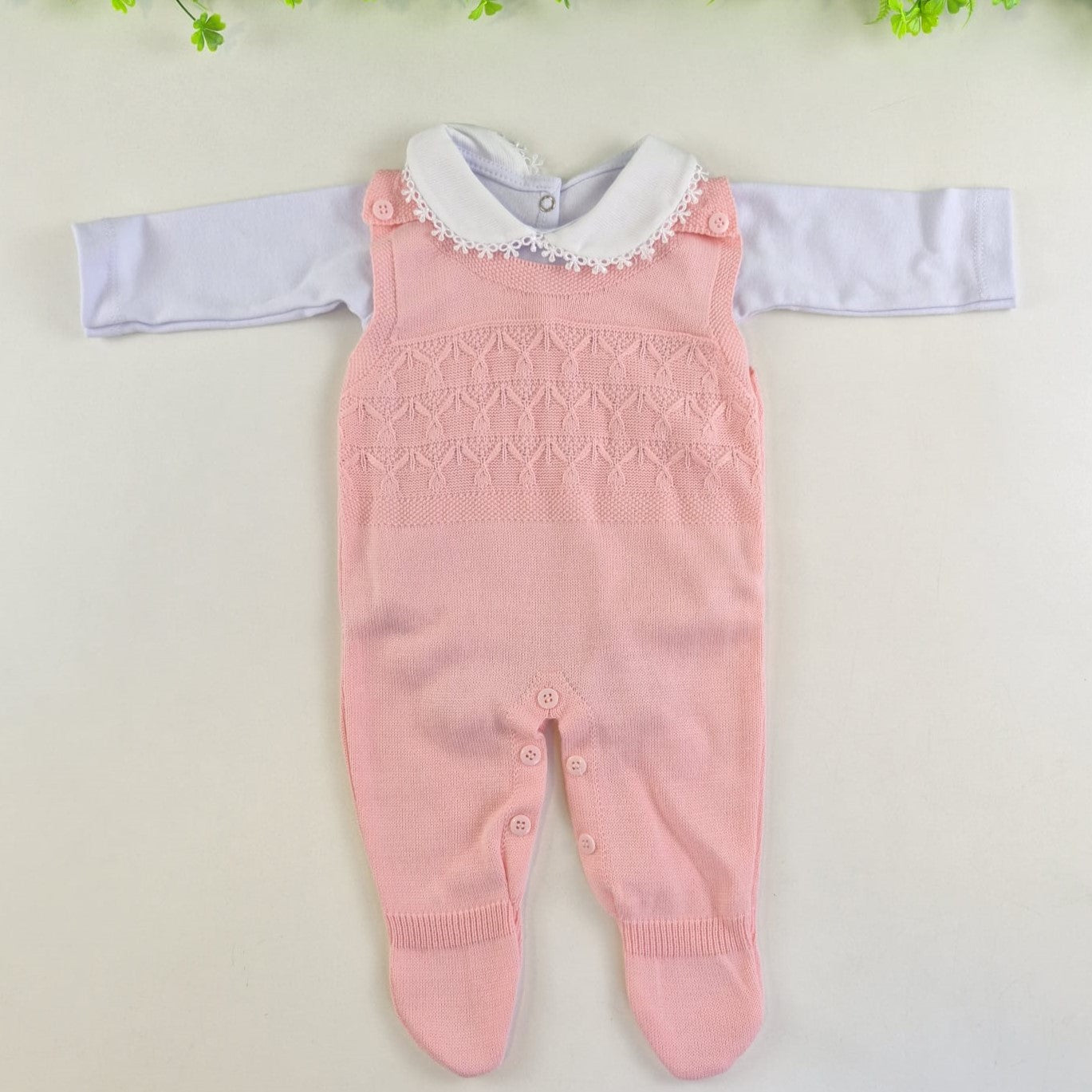 Saída de Maternidade Tamine Baby Camile 4 Pçs - Romantismo Clássico e Realeza em Tricot de Luxo