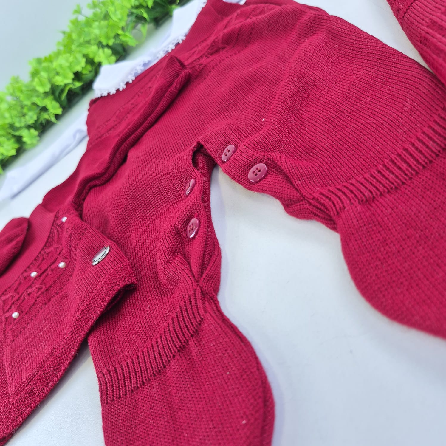 Saída de Maternidade Tamine Baby Camile 4 Pçs - Romantismo Clássico e Realeza em Tricot de Luxo