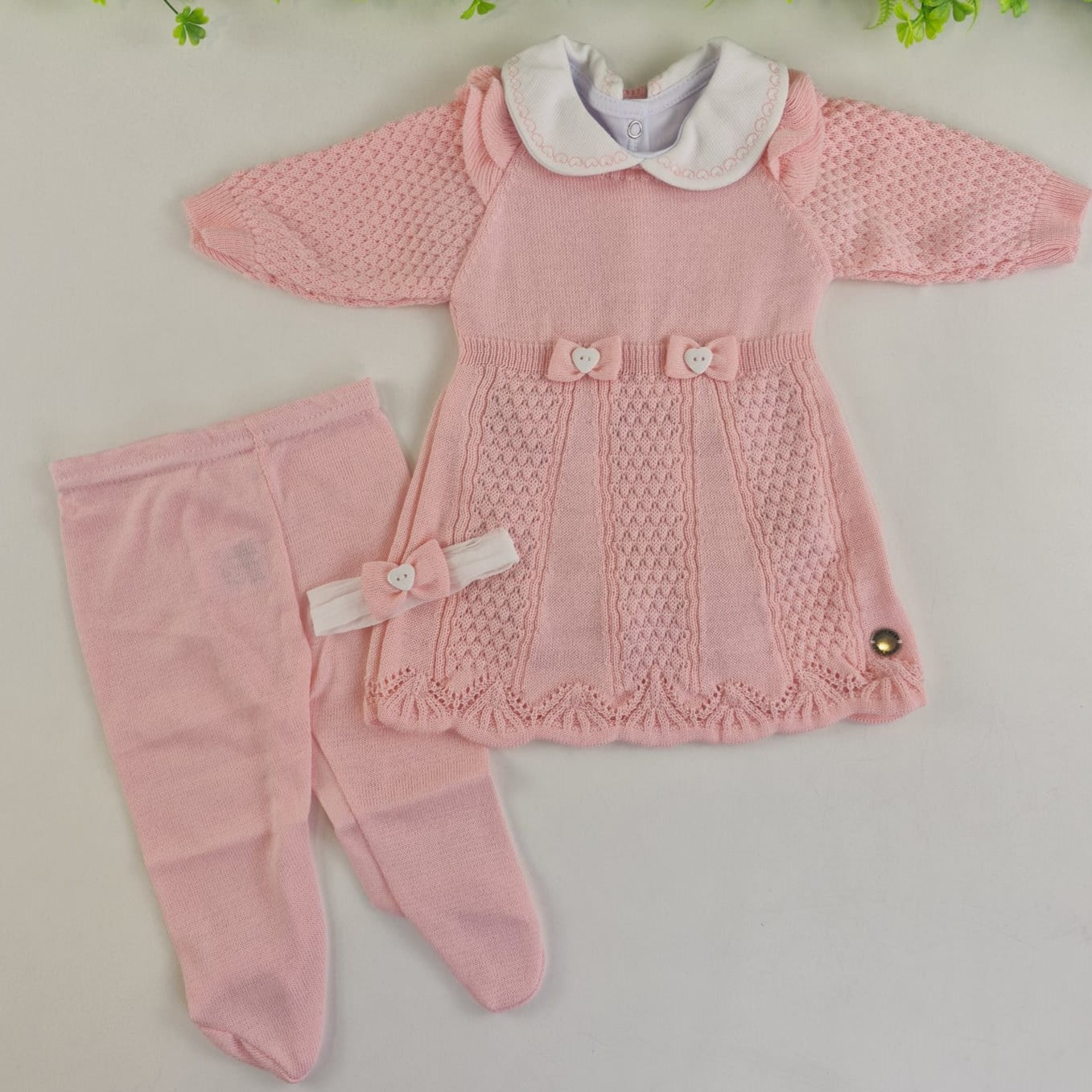 Saída de Maternidade Tamine Baby Lívia Maria 5 Pçs - Charme de Princesa em Vestido de Tricot Premium