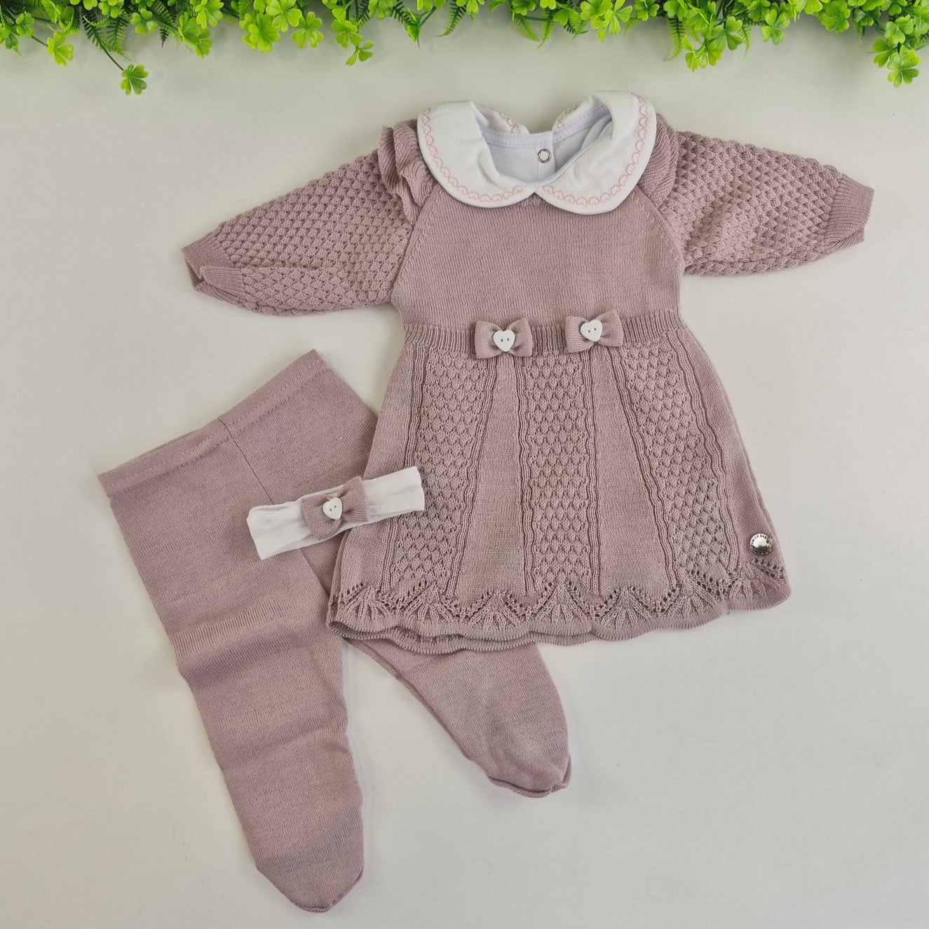 Saída de Maternidade Tamine Baby Lívia Maria 5 Pçs - Charme de Princesa em Vestido de Tricot Premium