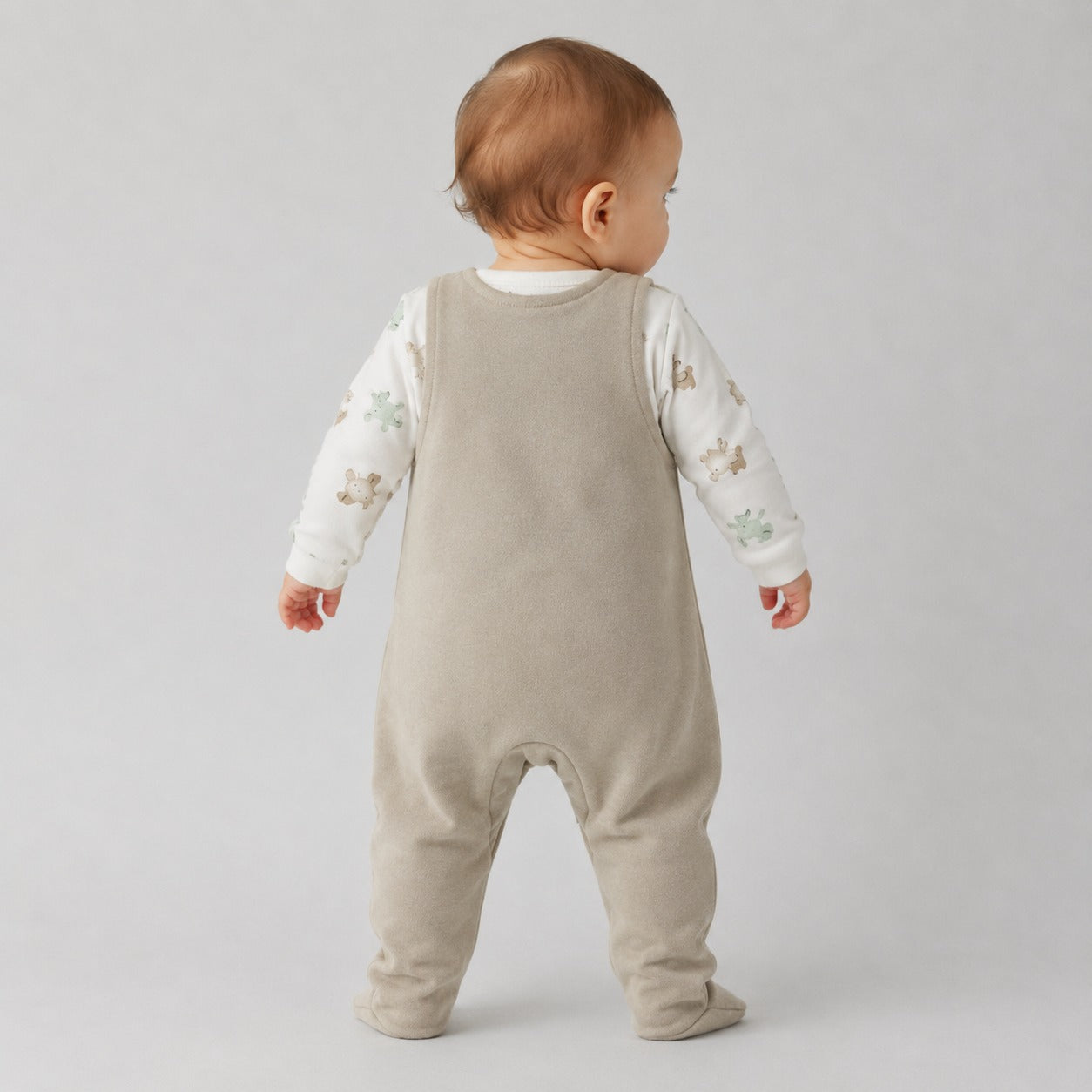 Conjunto Infantil Masculino Jardineira e Body Gira Gigi Coelho
