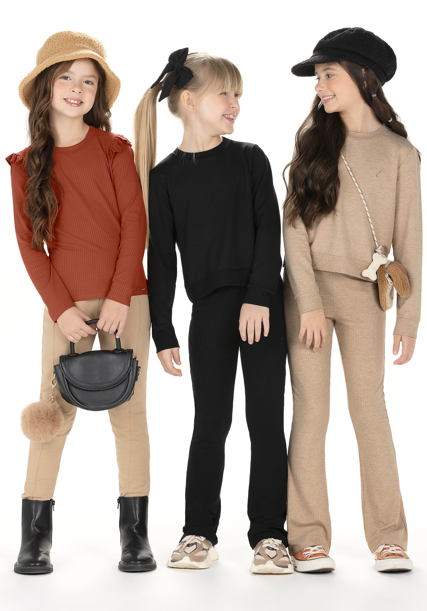 Conjunto Infantil Feminino Alakazoo - Malha Canelada e Calça Flare