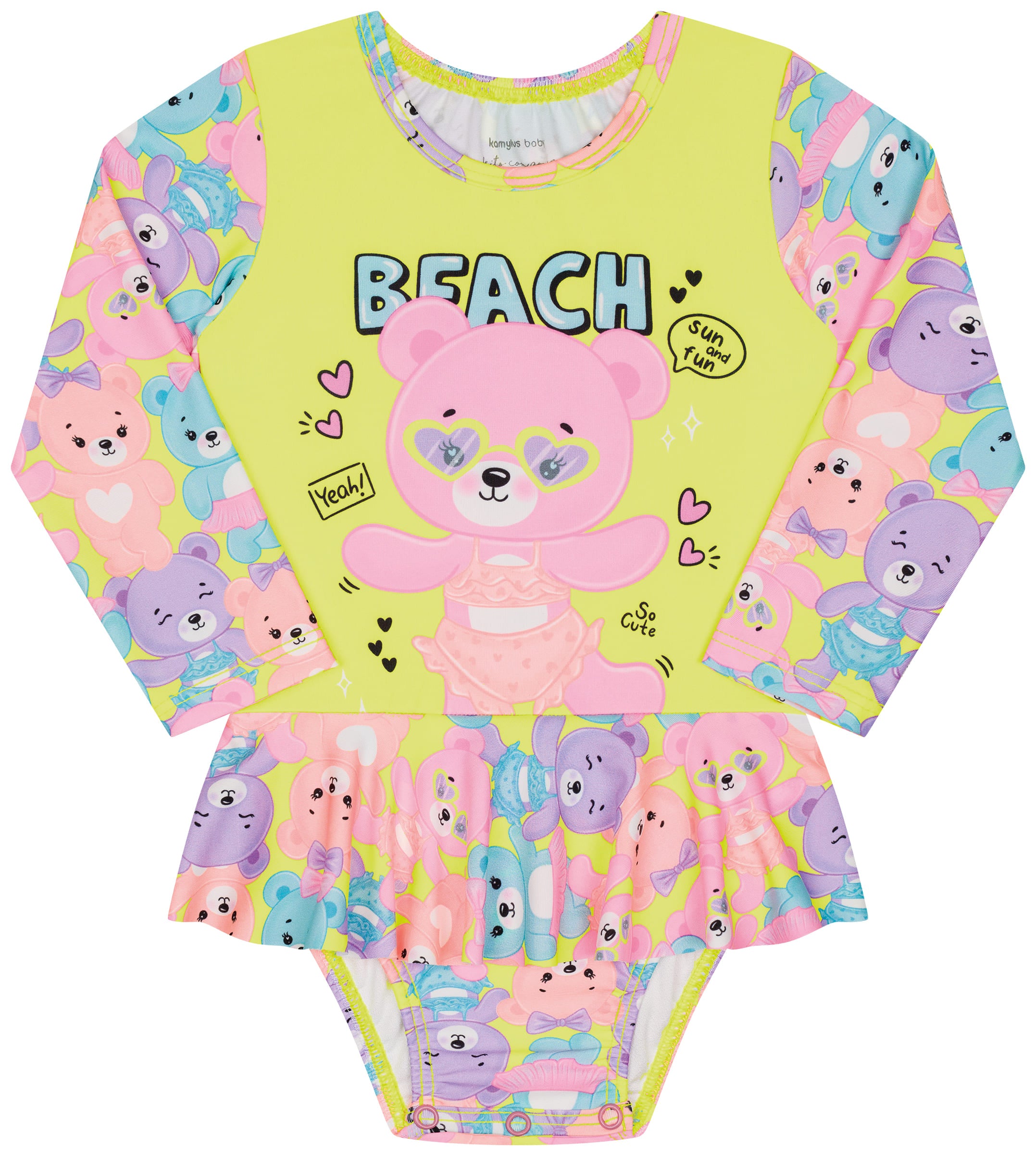 Maiô Manga Longa Kamylus Tchibum Beach UV50+ – Proteção Solar para Praia e Piscina