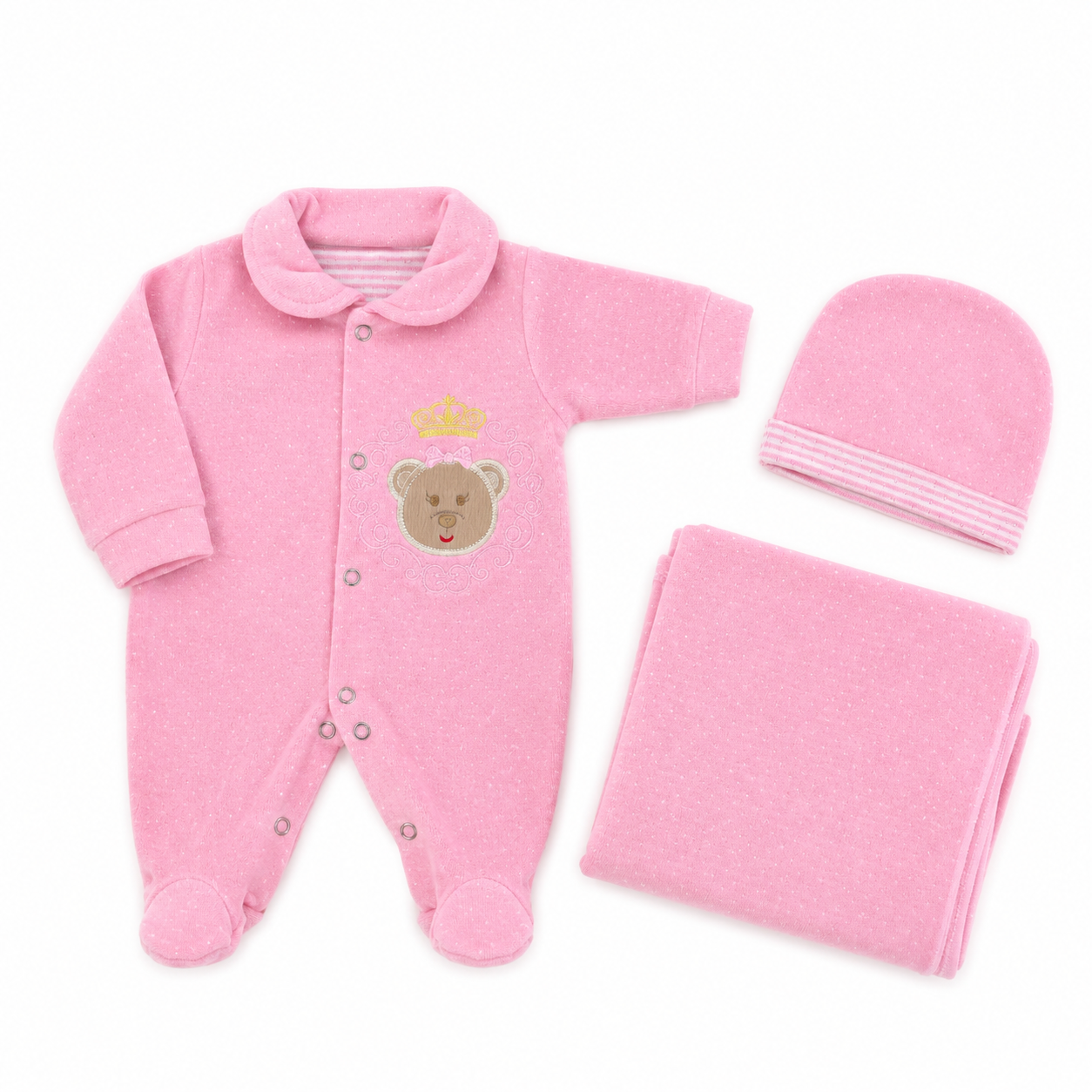 Saída de Maternidade Zuraffa Baby Malha Dupla Face Prematuro 3 Peças