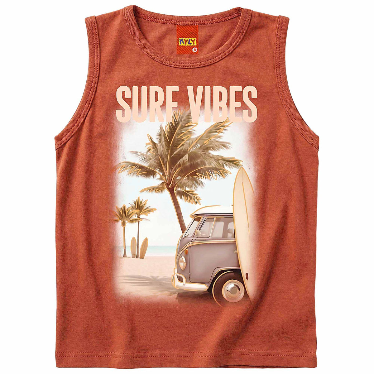Regata Infantil Masculina Kyly Surf Vibes Algodão