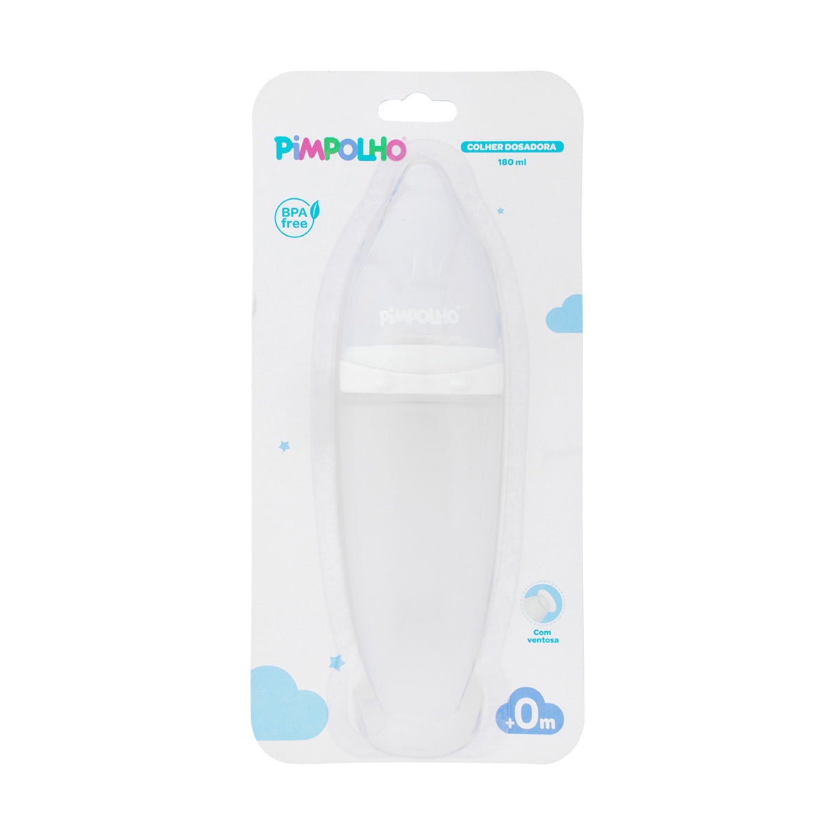 Colher Dosadora de Silicone Pimpolho Golfinho 180ml para Introdução Alimentar