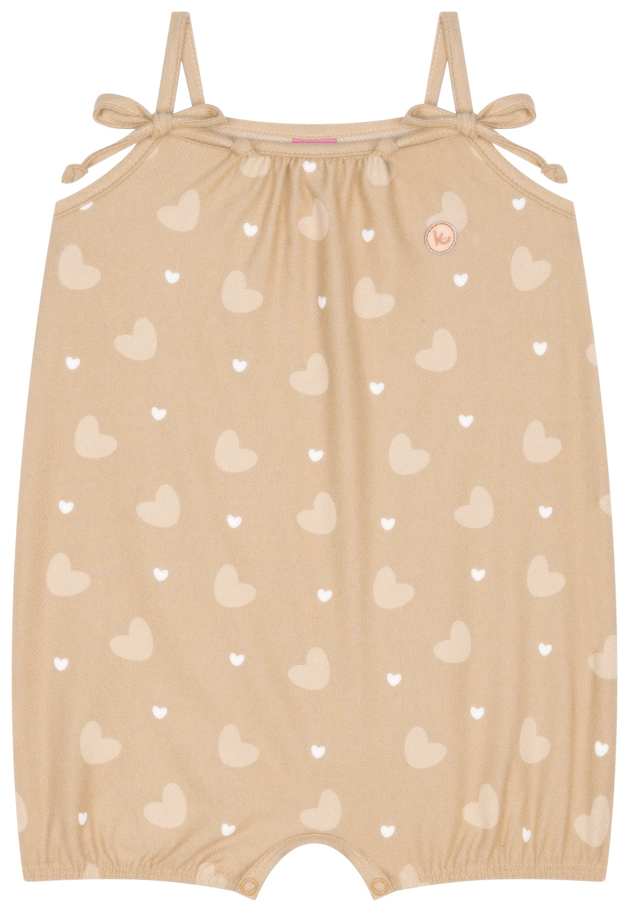 Macaquinho Infantil Kamylus Corações – Cotton Jeans Confortável e Estiloso