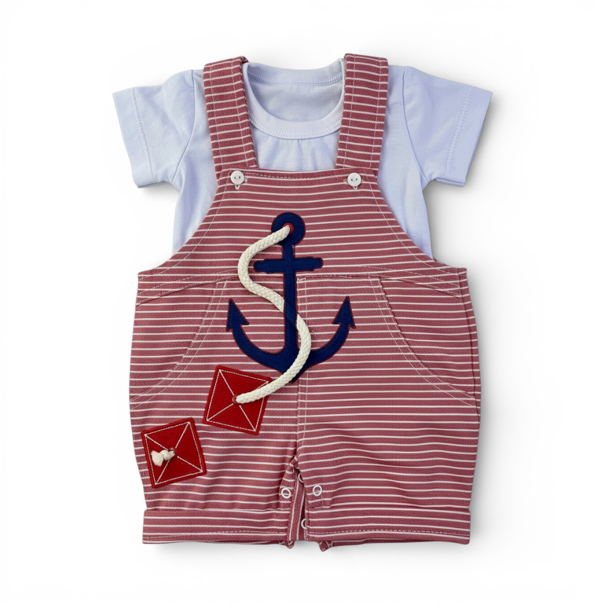 Jardineira Masculina Infantil Brokinha Angorá com Blusa