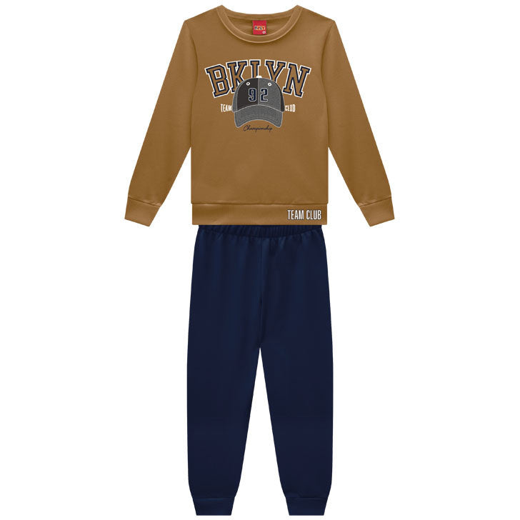 Conjunto Infantil Masculino Kyly  Moletom BKLYN Team Club